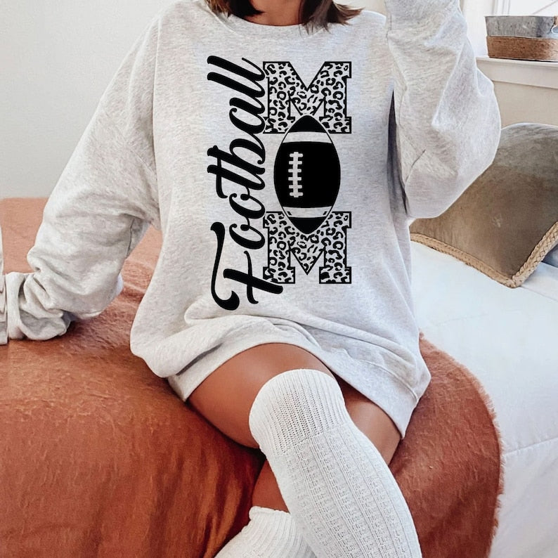Football Mama Leopard Print Sweatshirt