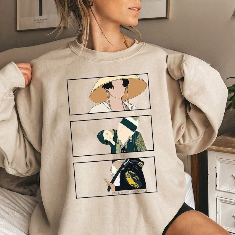 BTS Suga Vintage Concert Casual Sweatshirt