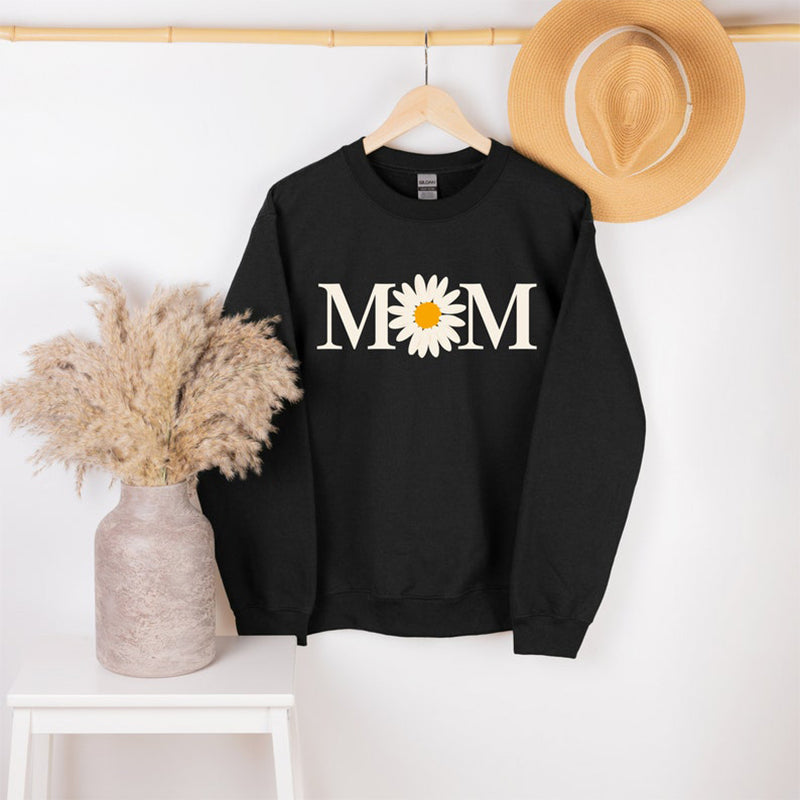 Mother's Day Daisy Mom Print Sweatshirt