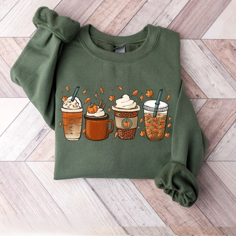 Fall Coffee Vintage Halloween Sweatshirt