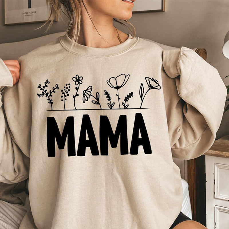 Mother's Day Mama Floral Print Sweatshirt