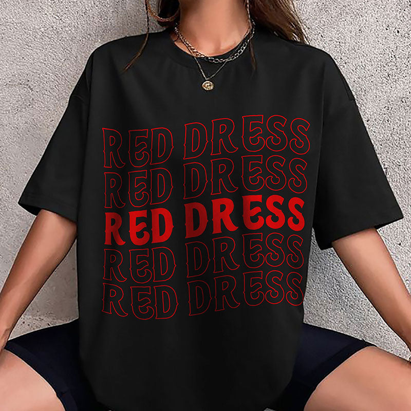 Jonas Cute Red Dress Letter Print T-shirt