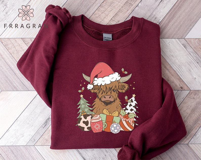 Highland Cow Christmas Sweatshirt