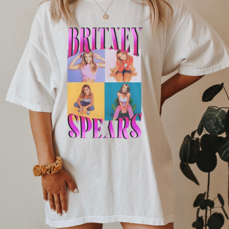 Vintage Britney Spears Print Casual T-shirt