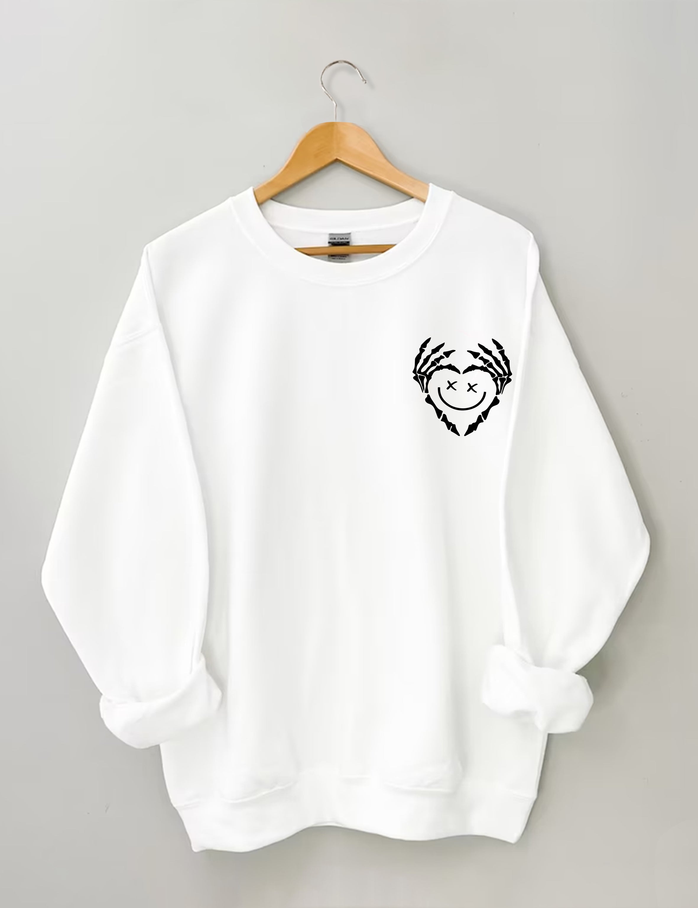 Halloween Stay Positive With Skeleton Sweatshirt