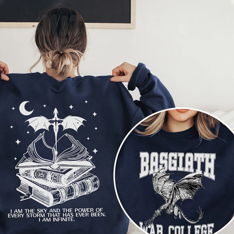 Vintage War College Dragon Rider Both Side Print Sweatshirt