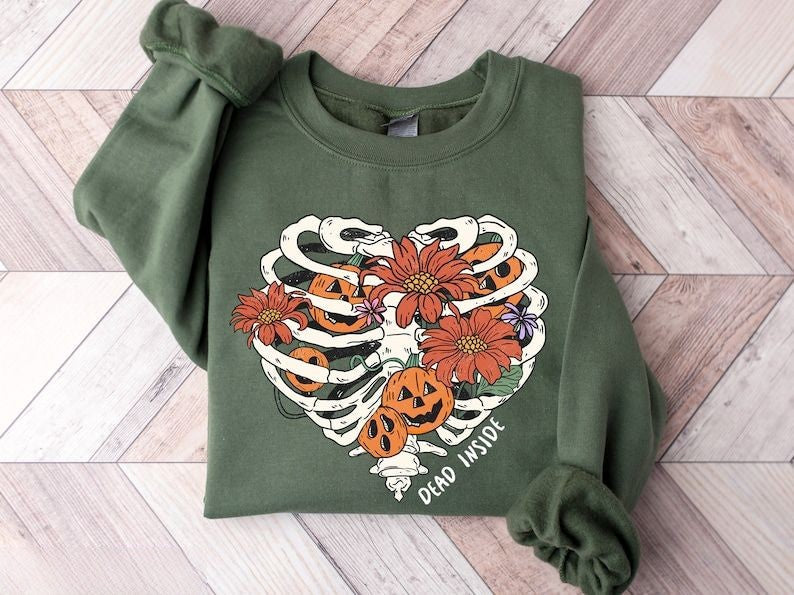 Halloween Dead Inside Skeleton Sweatshirt