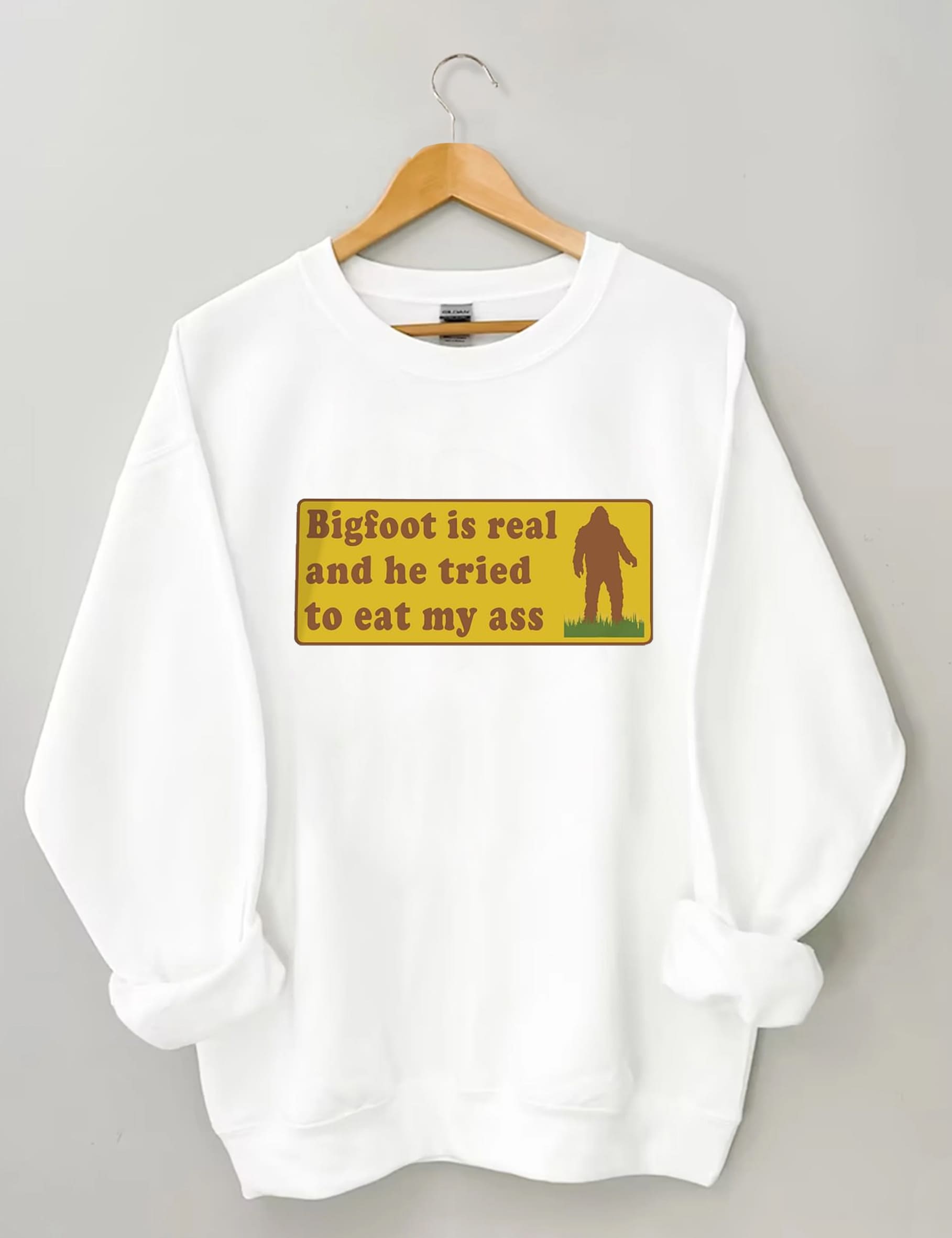 Bigfoot Is Real Letter Print Sweatshirt