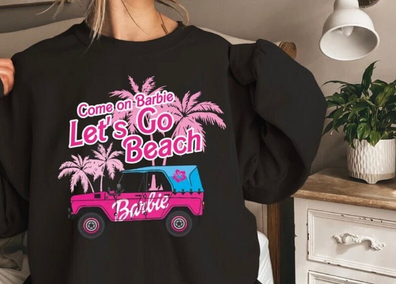 Life Is A Beach Barbie Jeep Crewneck Sweatshirt